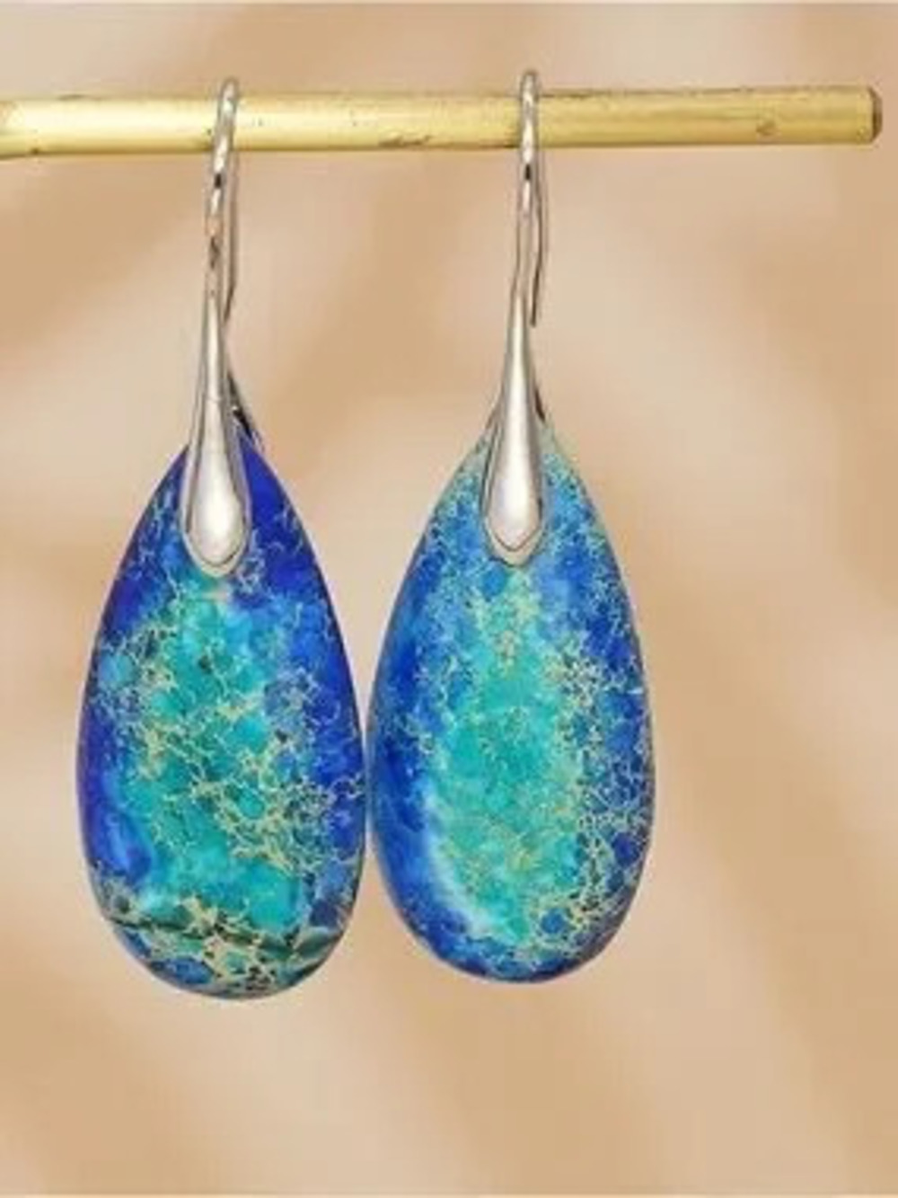 Anthropologie Blue and Teal Teardrop Earrings